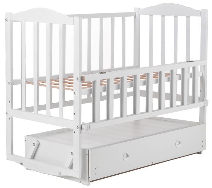 Кровать Babyroom Зайчонок ZL301 маятник, ящик, откидной бок  белая