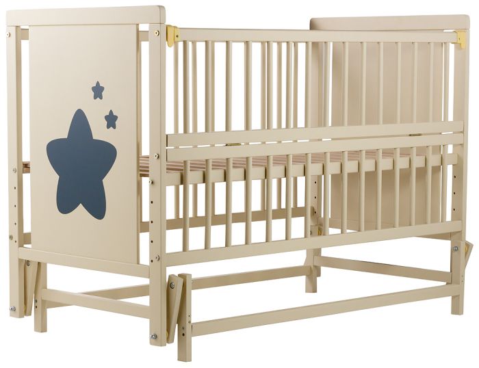 Кровать Babyroom Звездочка Z-02 маятник, откидной бок  бук слоновая кость