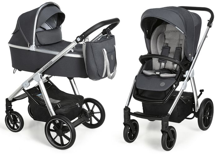 Коляска 2 в 1 Baby Design BUENO 217 GRAPHITE (без вишивки)