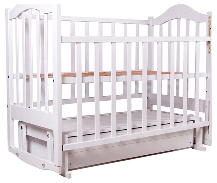 Кровать Babyroom Дина D301 маятник, ящик  белая