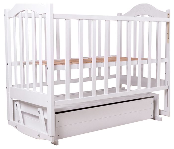 Кровать Babyroom Дина D301 маятник, ящик  белая