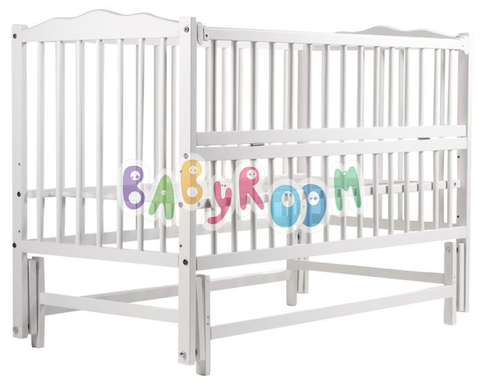 Кровать Babyroom Радуга маятник, откидной бок DVMO-2  бук белый