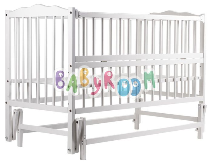 Кровать Babyroom Радуга маятник, откидной бок DVMO-2  бук белый