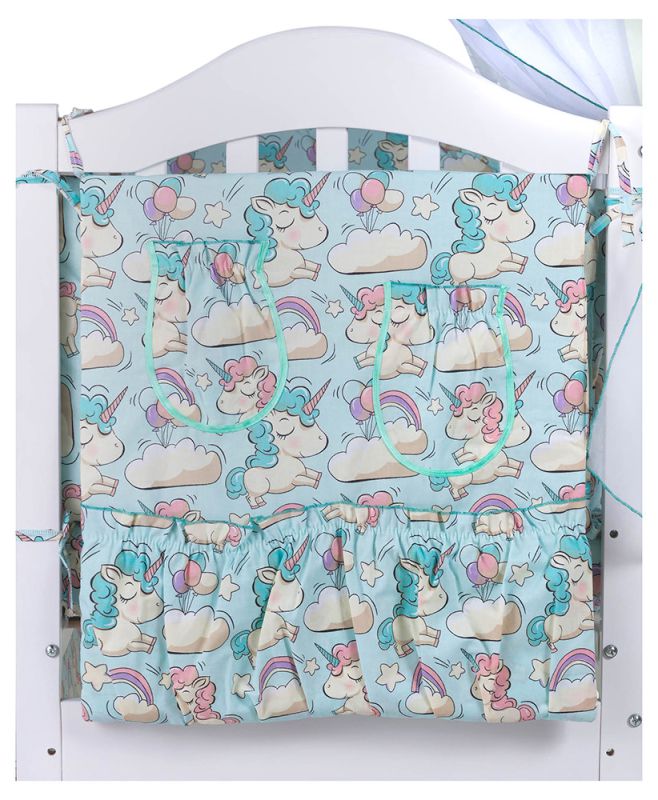 Детская постель Babyroom Comfort-08 unicorn голубой (единороги)