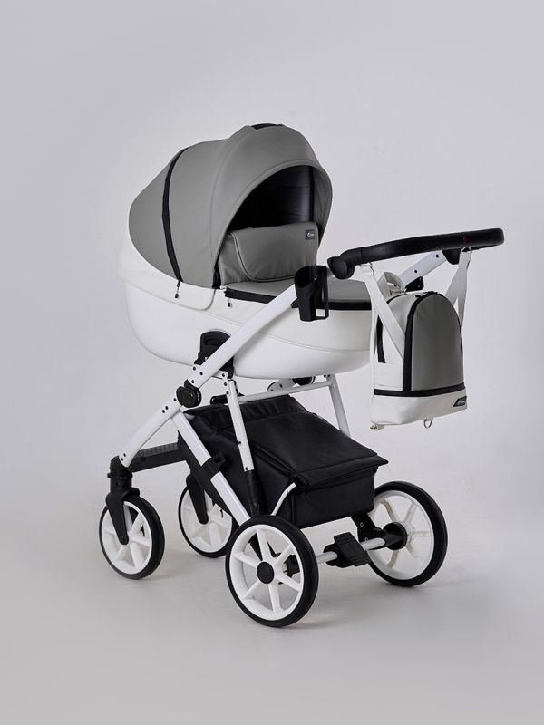 Коляска 2 в 1 Kidex M-FLY Light Grey White