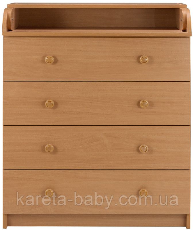 Пеленальний комод Babyroom Комод 4 тел.Big 102x80x50 бук