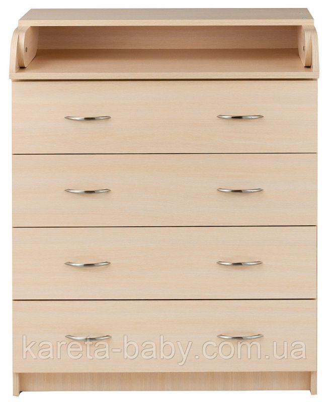 Пеленальный комод Babyroom Комод 4 тел.Big 102x80x50  дуб молочный