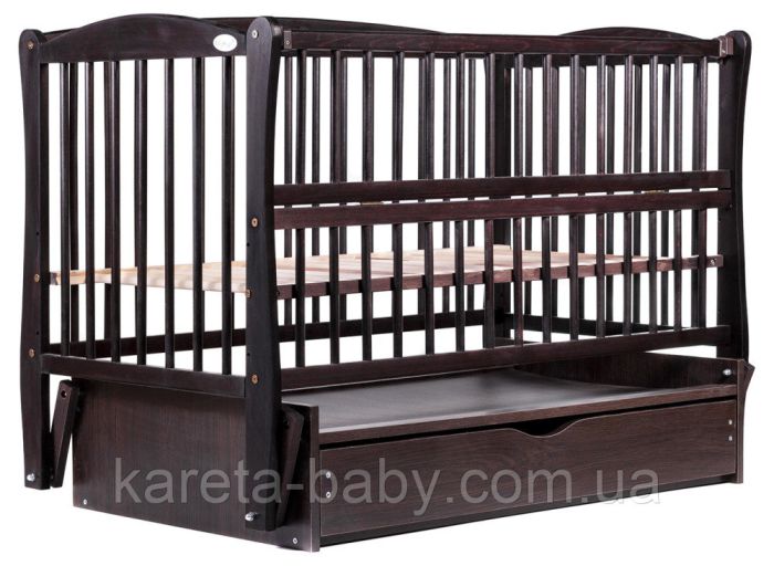 Кровать Babyroom Елит маятник, ящик, откидной бок DEMYO-5  бук венге