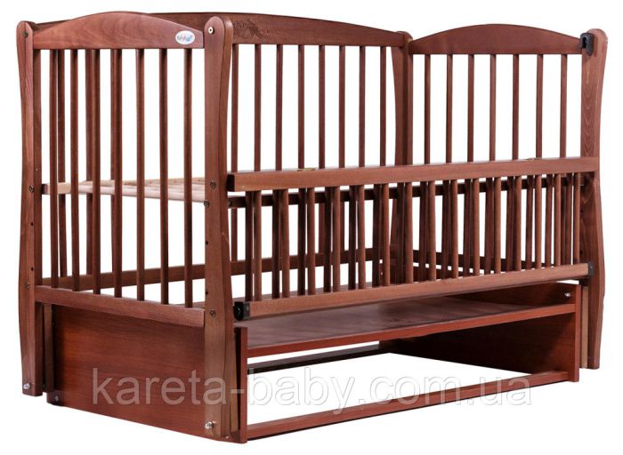 Кровать Babyroom Елит резьба, маятник, откидной бок DER-6  бук тик