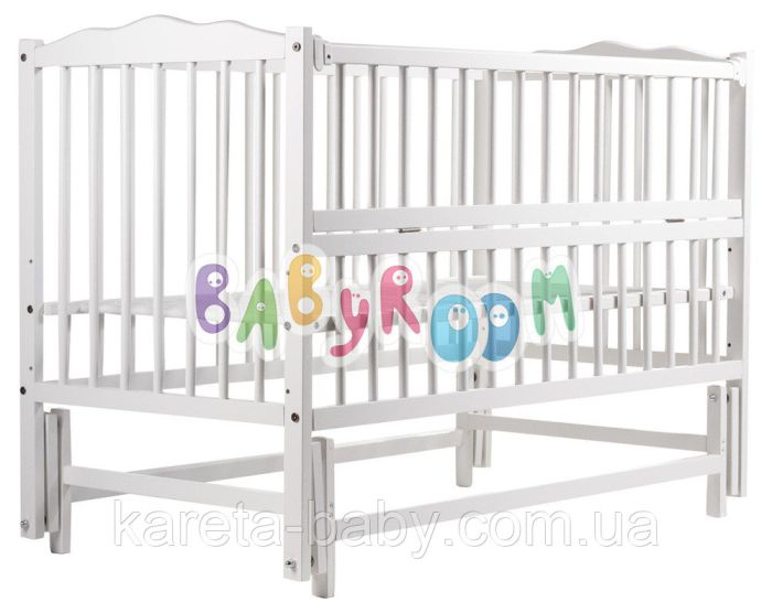 Кровать Babyroom Радуга маятник, откидной бок DVMO-2  бук белый