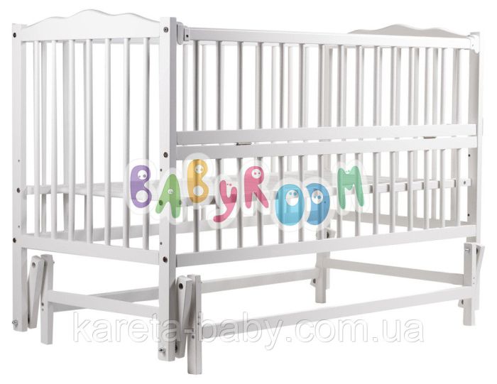 Кровать Babyroom Радуга маятник, откидной бок DVMO-2  бук белый