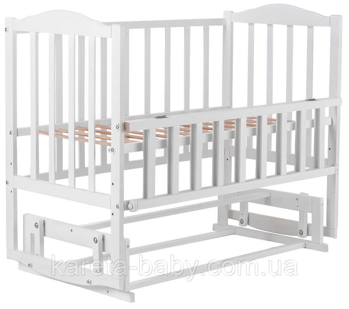 Кровать Babyroom Зайчонок ZL201 маятник, откидной бок  белая