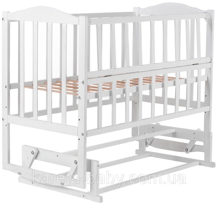 Кровать Babyroom Зайчонок ZL201 маятник, откидной бок  белая