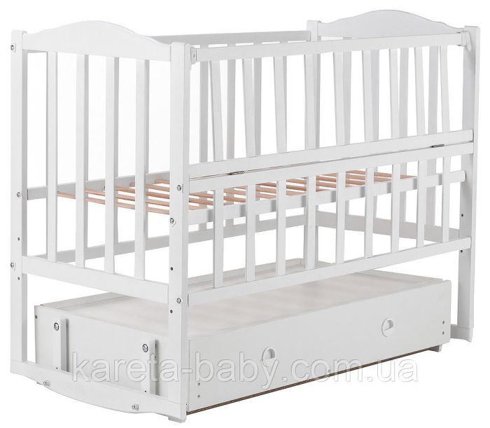 Кровать Babyroom Зайчонок ZL301 маятник, ящик, откидной бок  белая