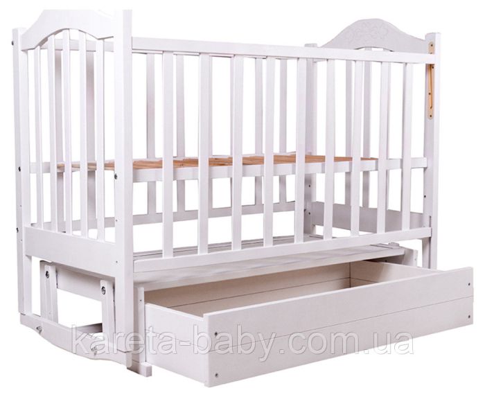 Кровать Babyroom Дина D301 маятник, ящик  белая