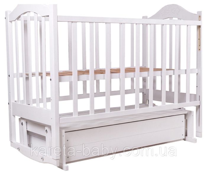 Кровать Babyroom Дина D301 маятник, ящик  белая