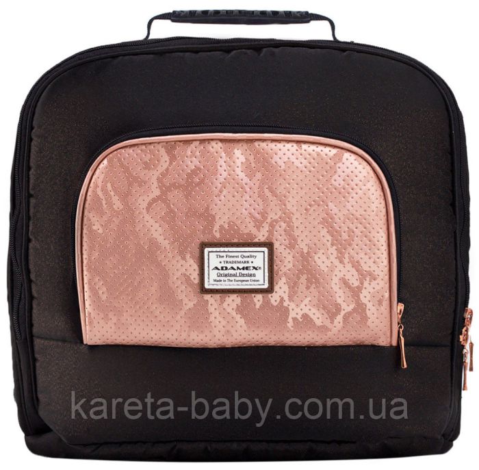 Коляска 2 в 1 Adamex Mimi Polar (Pink Gold) Y837 черный (люрикс) - медный (принт) кожа (выдавленная точка)