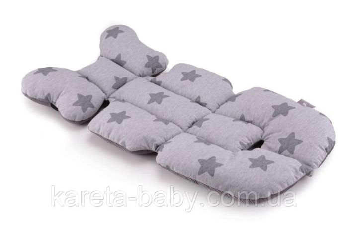 Матрас в коляску и автокресло Cottonmoose Air 828/28/99 gray star cotton jersey siatka szara (серый (звезды),