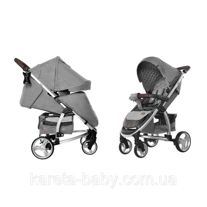 Коляска прогулочная CARRELLO Vista CRL-8505 Shark Gray в льне +дождевик L