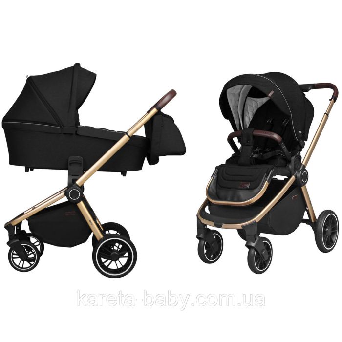 Коляска 2 в 1 CARRELLO Epica CRL-8510 Space Black + дощовик золота (бронзова) рама