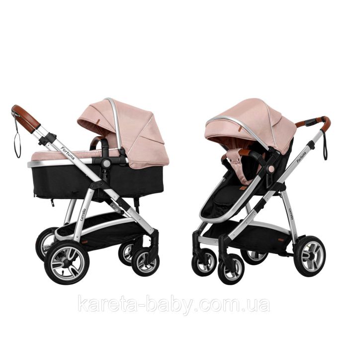 Коляска 2 в 1 CARRELLO Fortuna CRL-9001/1 Coral Pink c матрасом +дождевик L /1/