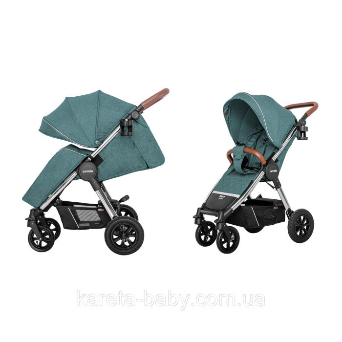 Коляска прогулочная CARRELLO Supra CRL-5510 Aqua Green +дождевик L