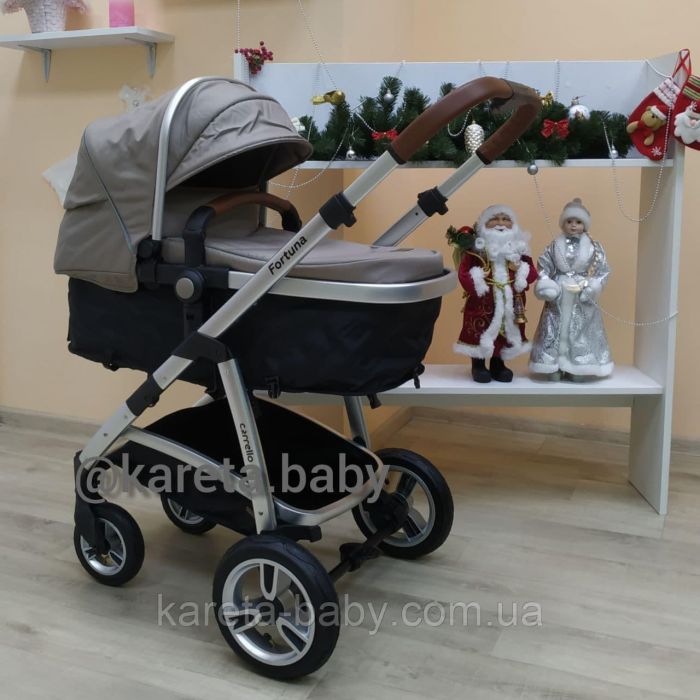 Коляска універсальна 2 в 1 CARRELLO Fortuna CRL-9001/1 Peanut Beige матрацом + дощовик L /1/