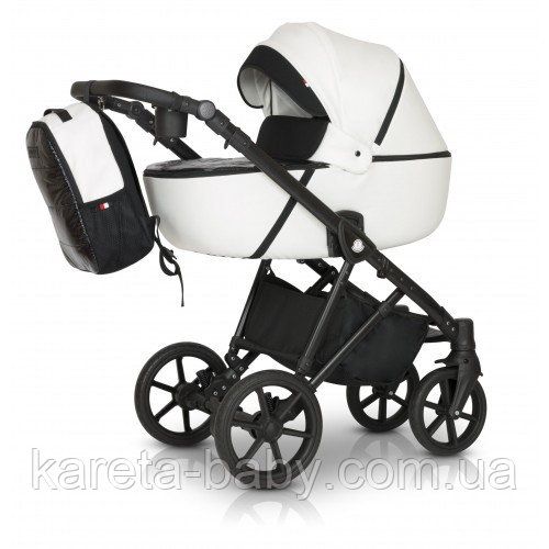 Коляски 3 в 1 Verdi Makan black , metalik white, белый