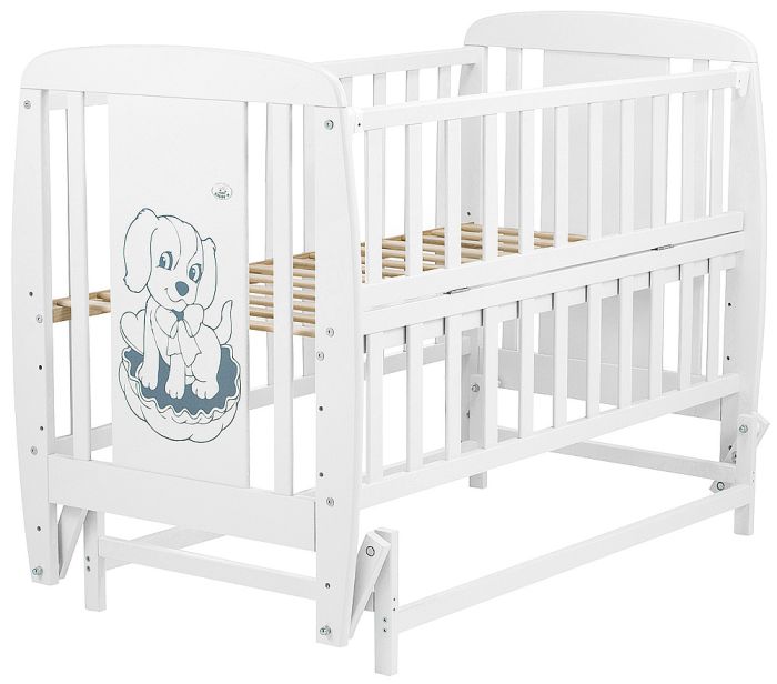 Кровать Babyroom Собачка маятник, откидной бок DSMO-02  бук белый