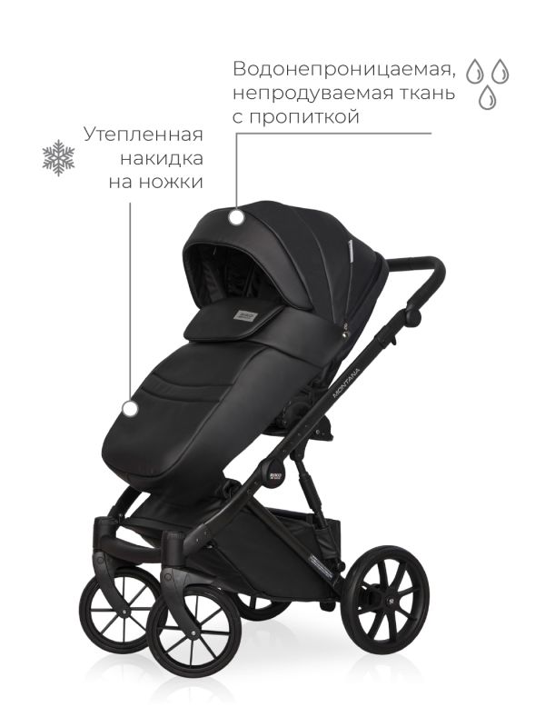 Коляска 2 в 1 Riko Montana Ecco 12 Black