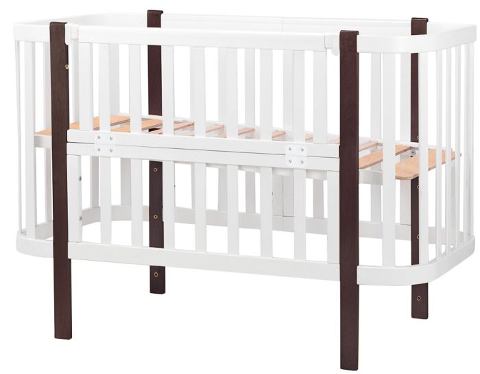 Кровать Babyroom Луна (120x60)  белый - венге