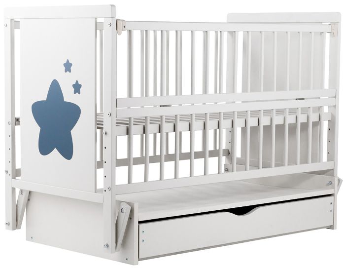 Ліжко Babyroom Зірочка Z-03 маятник, ящик, відкидний бік бук білий