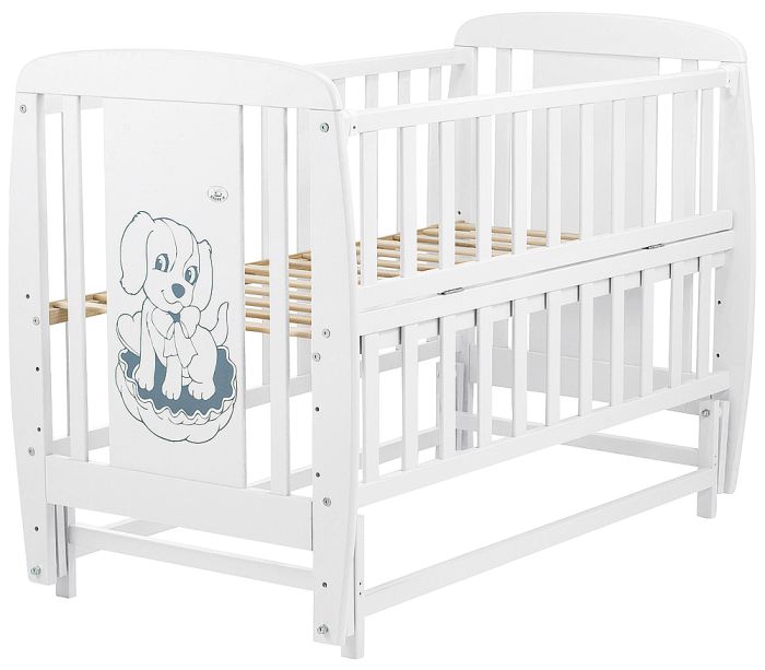 Кровать Babyroom Собачка маятник, откидной бок DSMO-02  бук белый