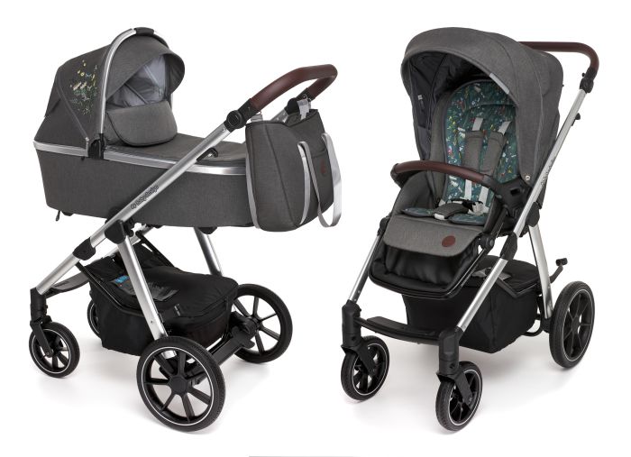 Коляска 2 в 1 Baby Design BUENO 117 GRAPHITE (з вишивкою)