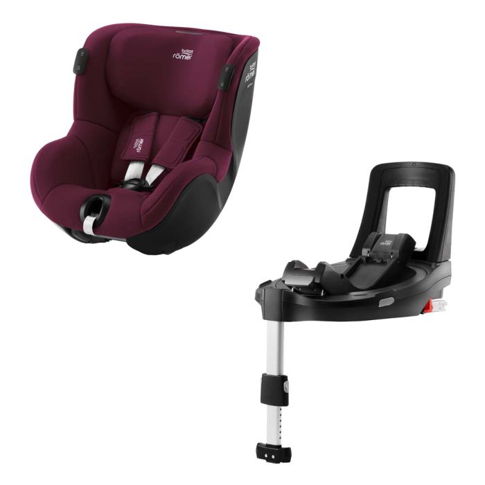 Автокрісло BRITAX-ROMER DUALFIX iSENSE Burgundy Red з платформою FLEX BASE