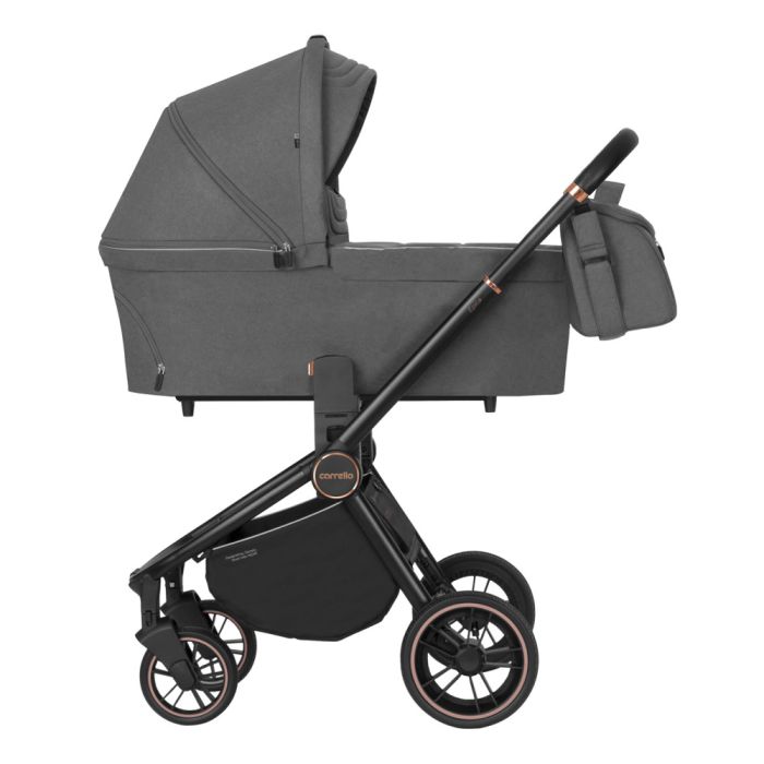 Коляска 2 в 1 CARRELLO Epica CRL-8510/1 Iron Grey + дощовик чорна рама