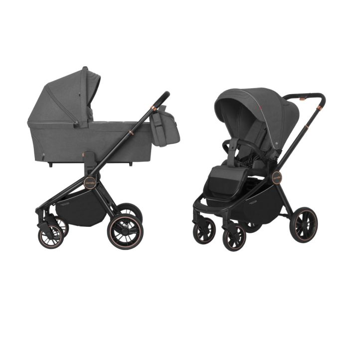 Коляска 2 в 1 CARRELLO Epica CRL-8510/1 Iron Grey + дощовик чорна рама